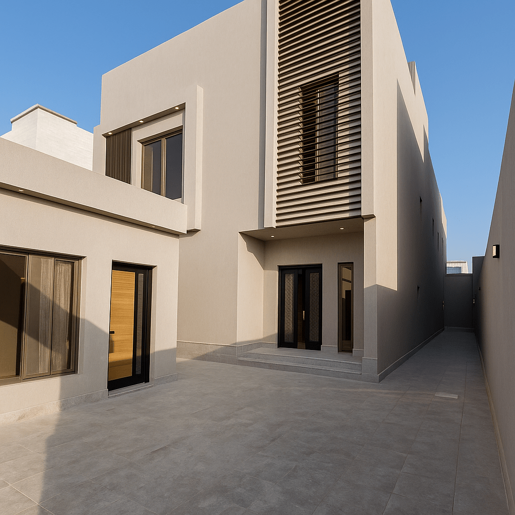 تصميم فيلا حديثة مع ارتداد واحد - منصة عقار