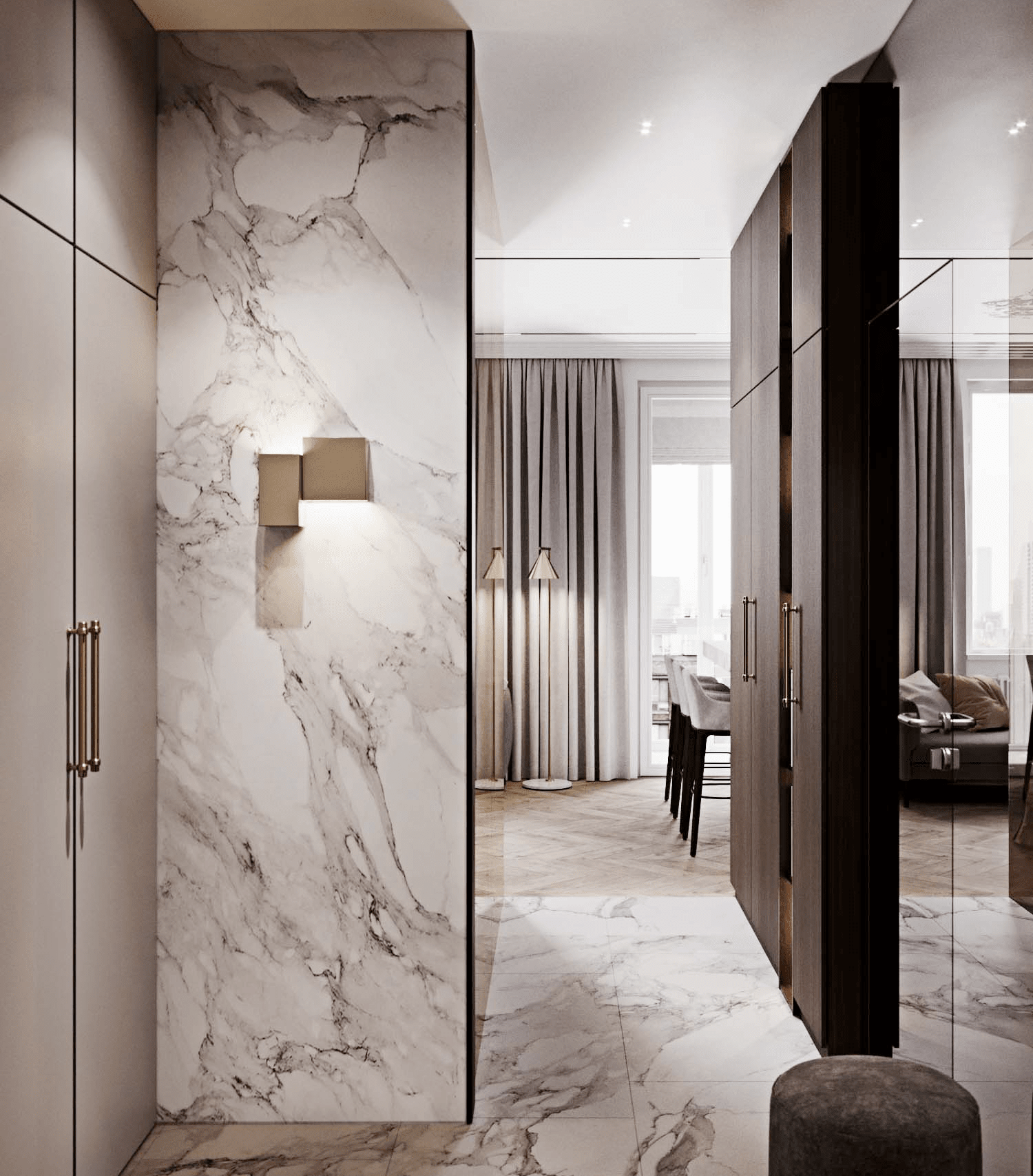 Types of marble for floors and walls - harmonious design