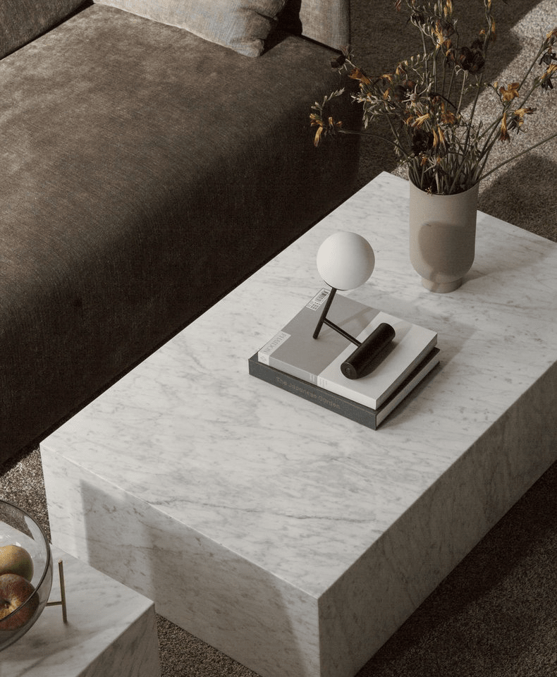 Marble table crafted from natural marble - types of marble in furniture