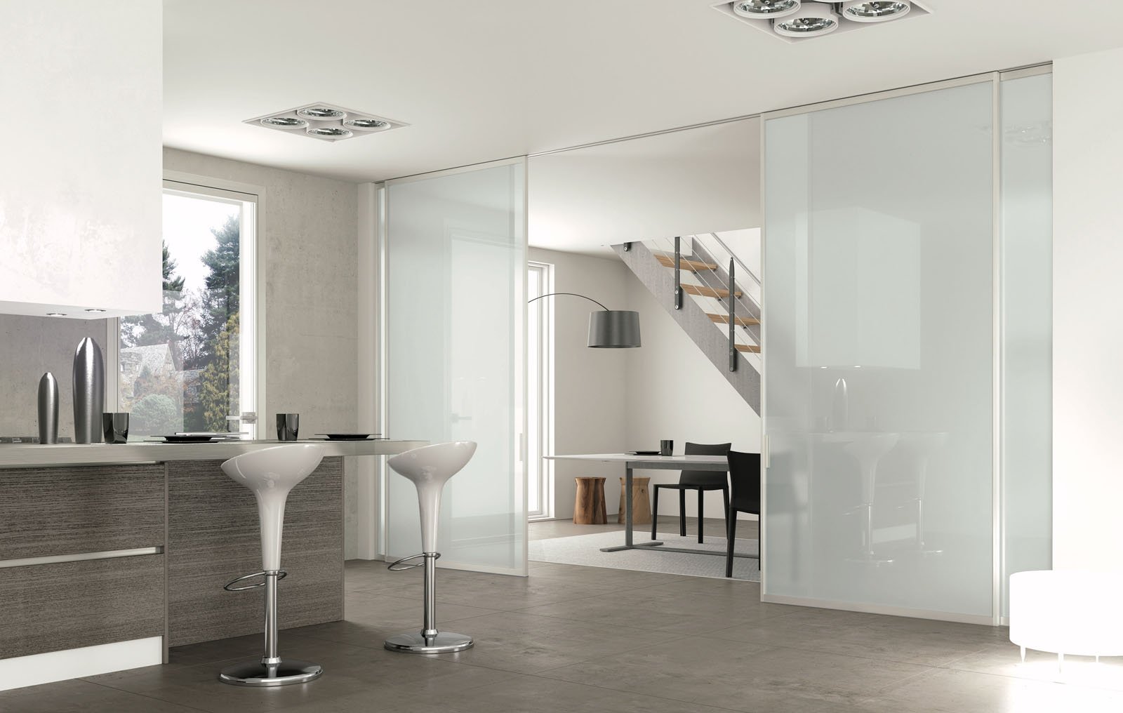 Glass Sliding Door for Kitchen