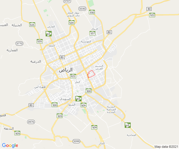 موقع حي الروابي في خريطة الرياض