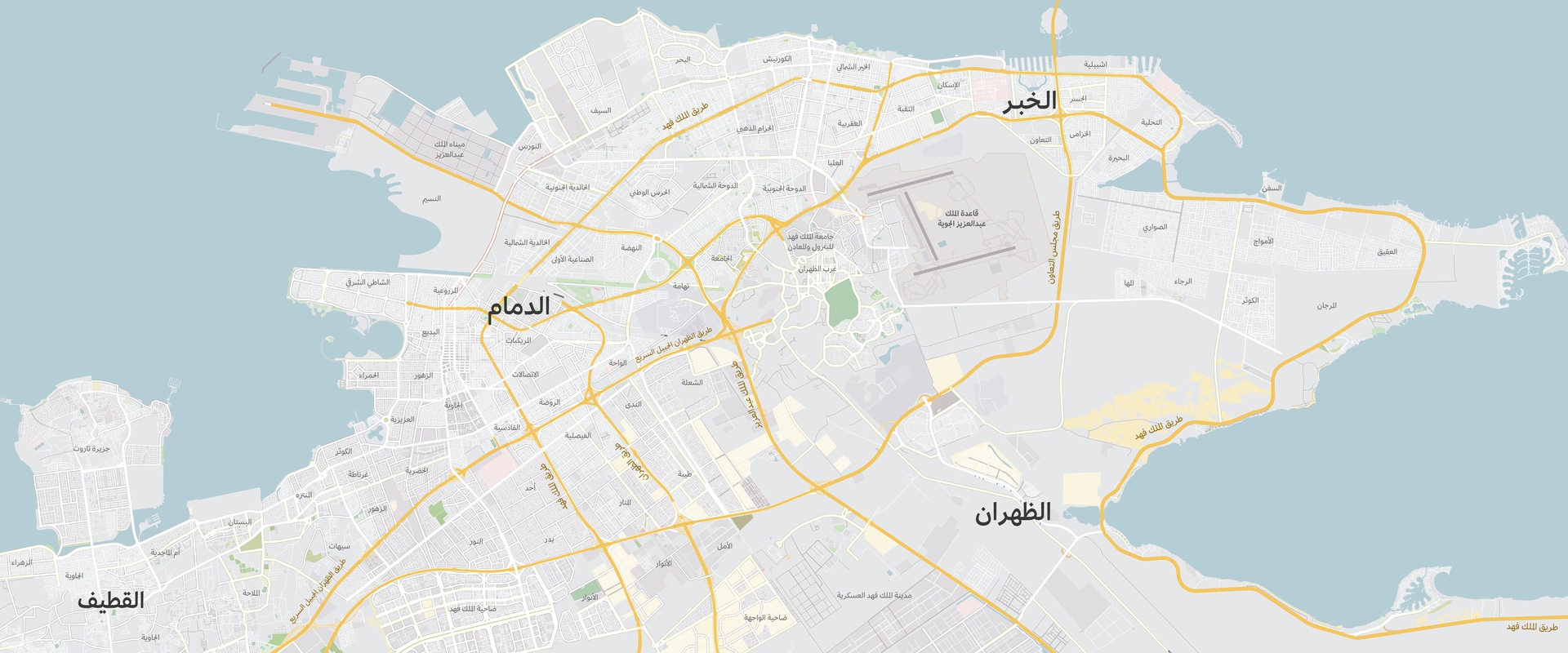 خريطة أحياء الدمام والخبر والظهران - تطبيق عقار